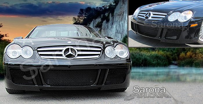 Custom Mercedes-Benz SL  Convertible Front Bumper (2003 - 2008) - $690.00 (Manufacturer Sarona, Part #MB-001-FB)
